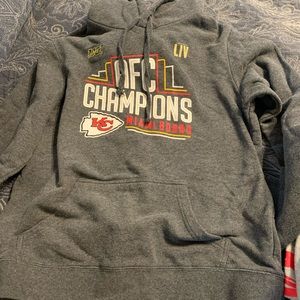 Kansas City Chiefs AFC champions hoodie. Gray. Mens size medium.